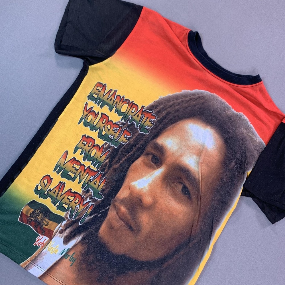 VTG Bob Marley Shirt Men MD Black Rasta‎ Reggae Emancipate Graphic Tee King 80s